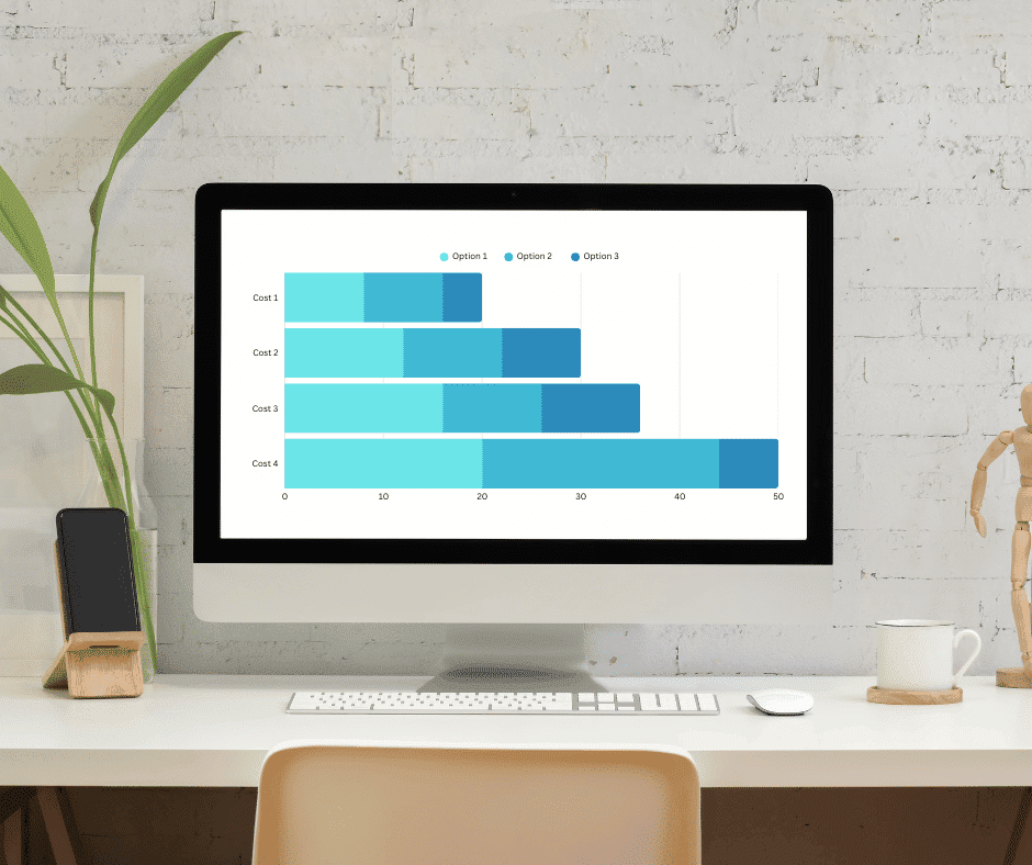 Computer with a refinance cost estimator chart